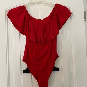 Red body suit
